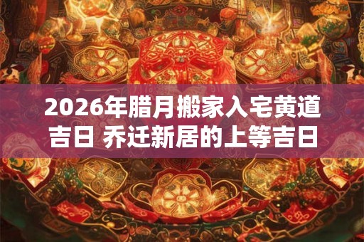 2026年腊月搬家入宅黄道吉日 乔迁新居的上等吉日