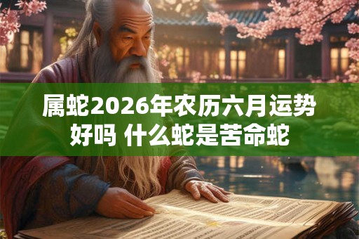 属蛇2026年农历六月运势好吗 什么蛇是苦命蛇