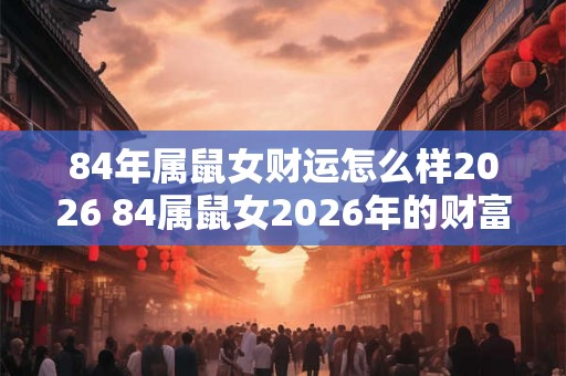 84年属鼠女财运怎么样2026 84属鼠女2026年的财富状况如何