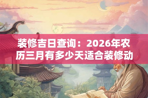 装修吉日查询:2026年农历三月有多少天适合装修动土 装修吉日查询:2026年农历三月有多少天适合装修动土