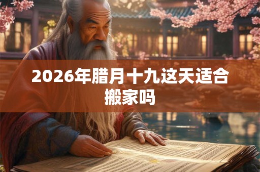2026年腊月十九这天适合搬家吗