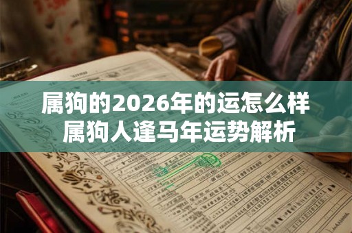 属狗的2026年的运怎么样 属狗人逢马年运势解析