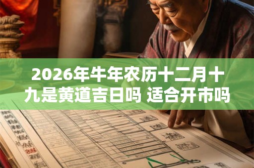2026年牛年农历十二月十九是黄道吉日吗 适合开市吗