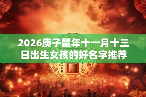2026庚子鼠年十一月十三日出生女孩的好名字推荐