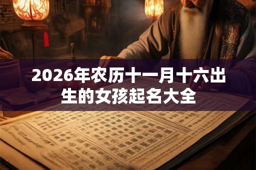2026年农历十一月十六出生的女孩起名大全