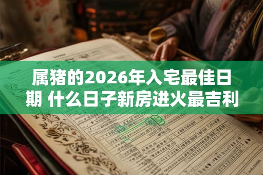 属猪的2026年入宅最佳日期 什么日子新房进火最吉利