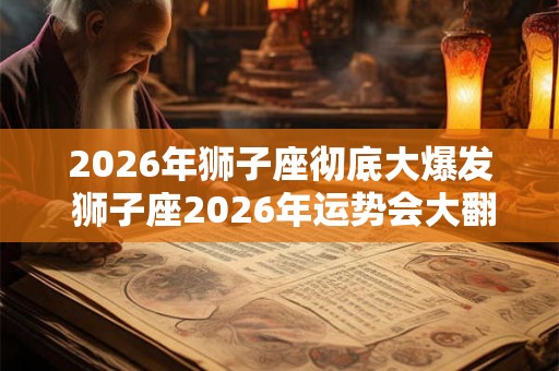 2026年狮子座彻底大爆发 狮子座2026年运势会大翻身吗