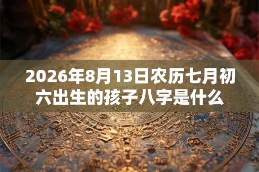 2026年8月13日农历七月初六出生的孩子八字是什么