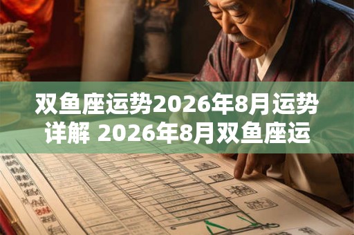 双鱼座运势2026年8月运势详解 2026年8月双鱼座运势如何