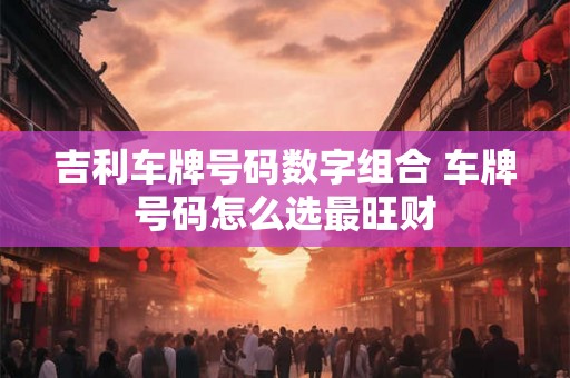 吉利车牌号码数字组合 车牌号码怎么选最旺财