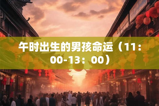 午时出生的男孩命运（11：00-13：00）