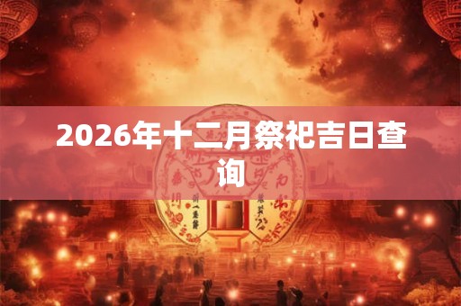 2026年十二月祭祀吉日查询 2026年十二月祭祀吉日查询
