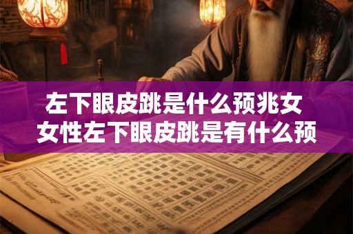 左下眼皮跳是什么预兆女 女性左下眼皮跳是有什么预兆的 左下眼皮跳是什么预兆女 女性左下眼皮跳是有什么预兆的