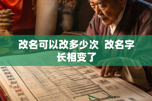 改名可以改多少次 改名字长相变了 改名可以改多少次 改名字长相变了