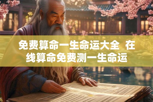 免费算命一生命运大全  在线算命免费测一生命运