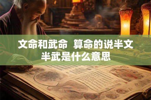 文命和武命 算命的说半文半武是什么意思 文命和武命 算命的说半文半武是什么意思