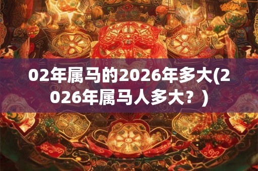 02年属马的2026年多大(2026年属马人多大？)