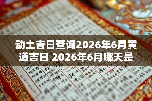 动土吉日查询2026年6月黄道吉日 2026年6月哪天是动土吉日