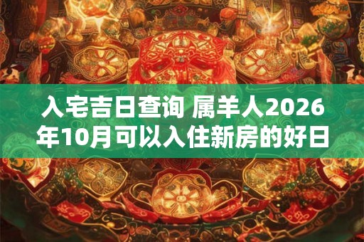 入宅吉日查询 属羊人2026年10月可以入住新房的好日子是哪天