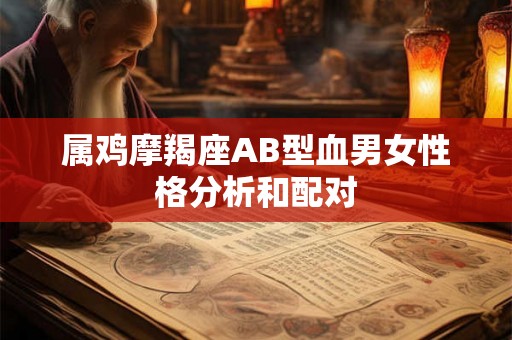 属鸡摩羯座AB型血男女性格分析和配对