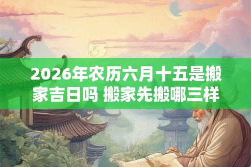 2026年农历六月十五是搬家吉日吗 搬家先搬哪三样东西