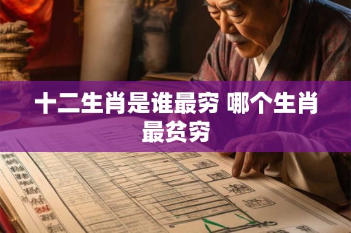 十二生肖是谁最穷 哪个生肖最贫穷
