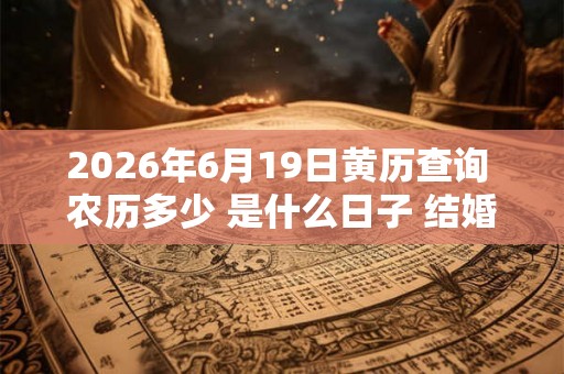 2026年6月19日黄历查询 农历多少 是什么日子 结婚吉时 2026年6月19日黄历查询 农历多少 是什么日子 结婚吉时