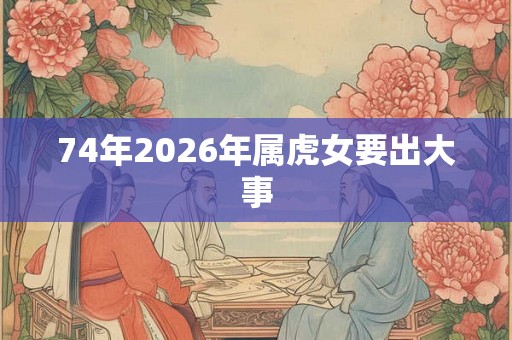 74年2026年属虎女要出大事
