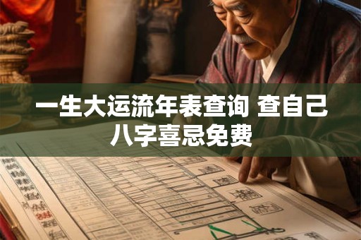 一生大运流年表查询 查自己八字喜忌免费