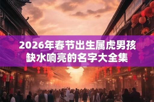 2026年春节出生属虎男孩缺水响亮的名字大全集