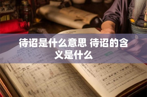 待诏是什么意思 待诏的含义是什么