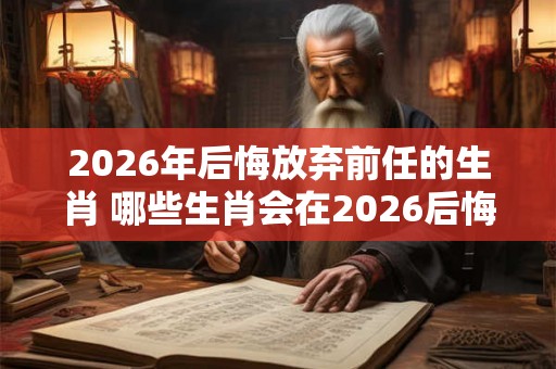 2026年后悔放弃前任的生肖 哪些生肖会在2026后悔失去前任
