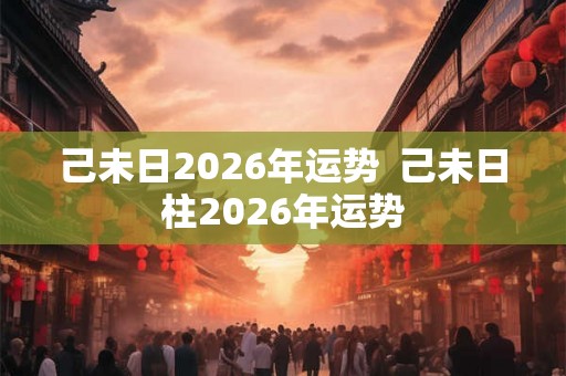 己未日2026年运势  己未日柱2026年运势