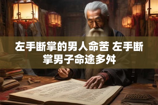 左手断掌的男人命苦 左手断掌男子命途多舛