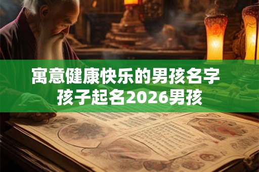 寓意健康快乐的男孩名字  孩子起名2026男孩