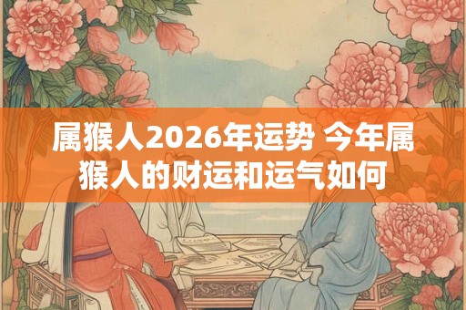 属猴人2026年运势 今年属猴人的财运和运气如何