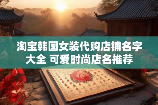 淘宝韩国女装代购店铺名字大全 可爱时尚店名推荐 淘宝韩国女装代购店铺名字大全 可爱时尚店名推荐