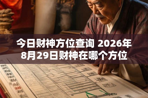 今日财神方位查询 2026年8月29日财神在哪个方位