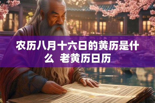 农历八月十六日的黄历是什么  老黄历日历