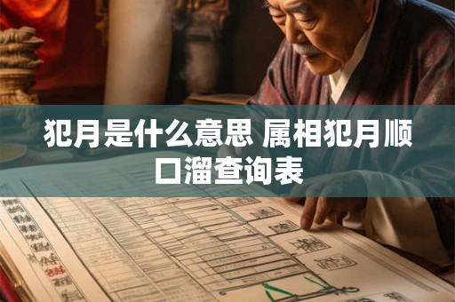 犯月是什么意思 属相犯月顺口溜查询表