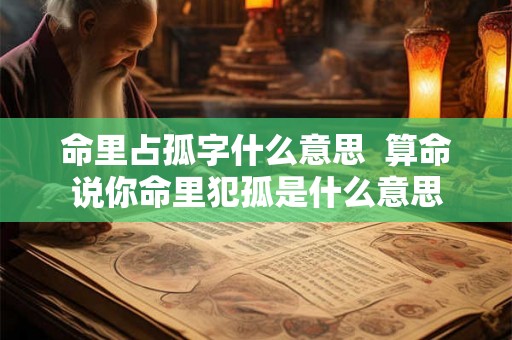 命里占孤字什么意思  算命说你命里犯孤是什么意思