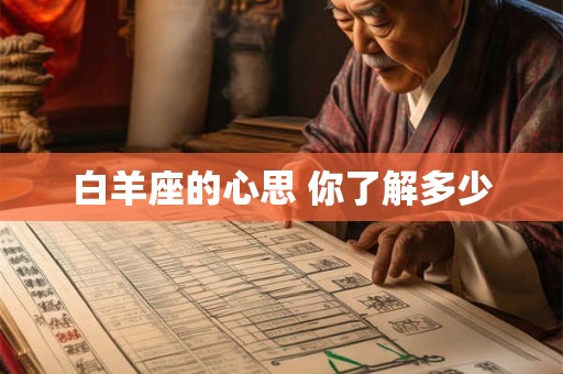 白羊座的心思 你了解多少