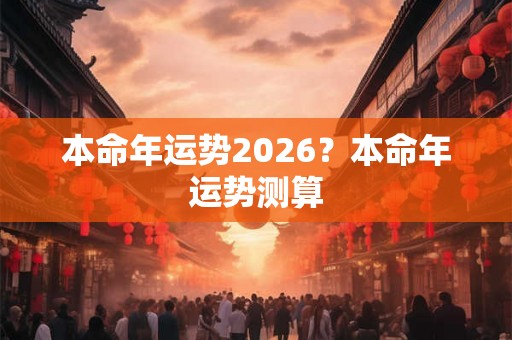本命年运势2026?本命年运势测算 本命年运势2026?本命年运势测算