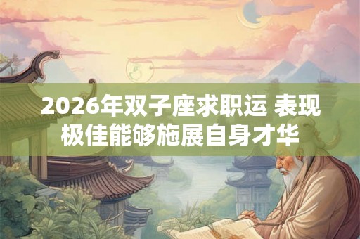 2026年双子座求职运 表现极佳能够施展自身才华