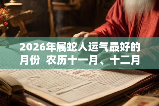 2026年属蛇人运气最好的月份  农历十一月、十二月