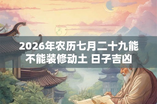 2026年农历七月二十九能不能装修动土 日子吉凶 2026年农历七月二十九能不能装修动土 日子吉凶