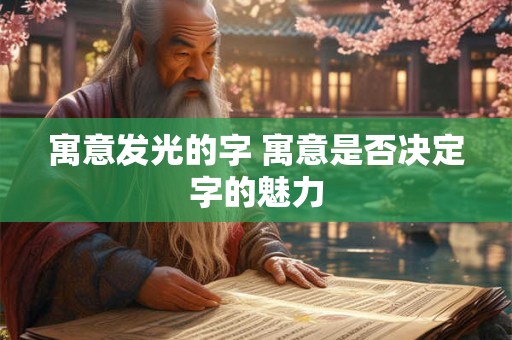 寓意发光的字 寓意是否决定字的魅力