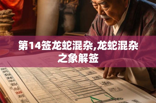 第14签龙蛇混杂,龙蛇混杂之象解签