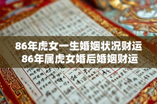 86年虎女一生婚姻状况财运 86年属虎女婚后婚姻财运状况