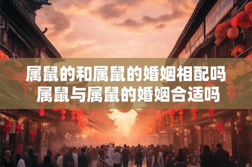 属鼠的和属鼠的婚姻相配吗 属鼠与属鼠的婚姻合适吗